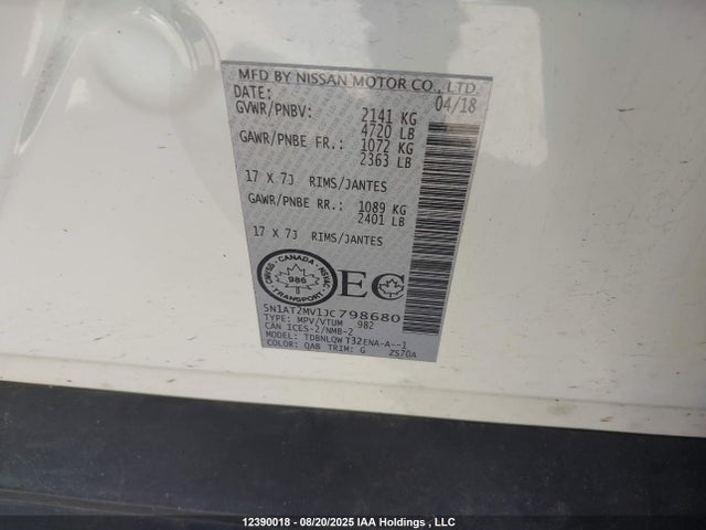 5N1AT2MV1JC798680 Nissan 2018