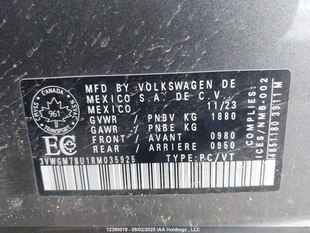 3VWGM7BU1RM035925 Volkswagen tsi
