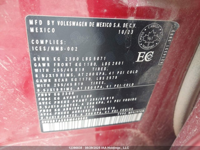 3VV8B7AXXRM040566 Volkswagen tsi