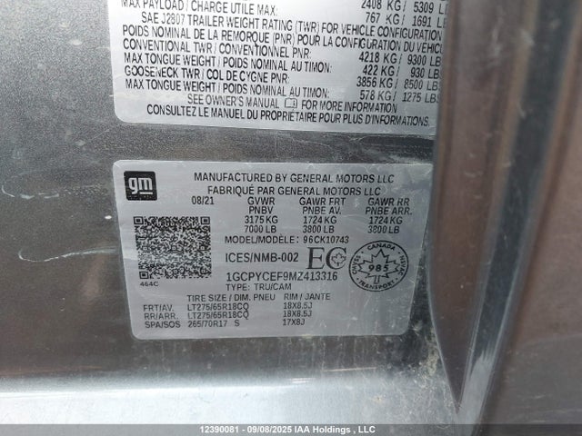 Chevrolet l82 2021 1GCPYCEF9MZ413316 Image 19