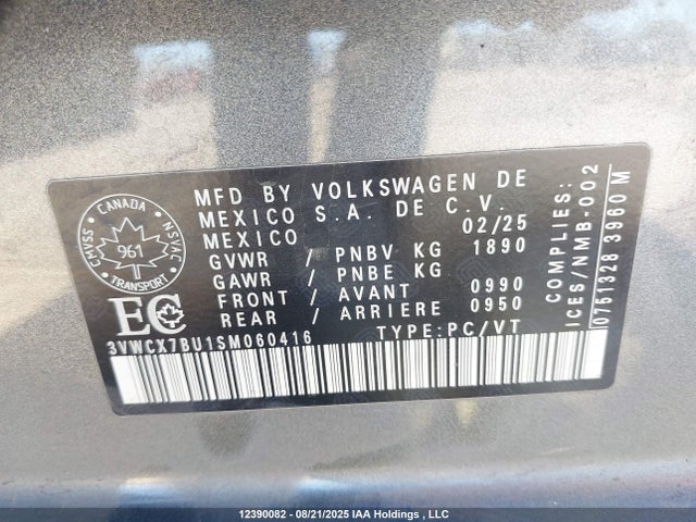 3VWCX7BU1SM060416 Volkswagen tsi