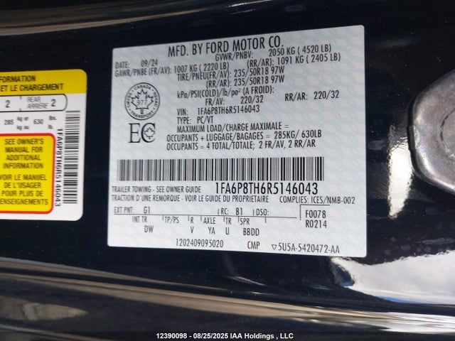 1FA6P8TH6R5146043 Ford 4v