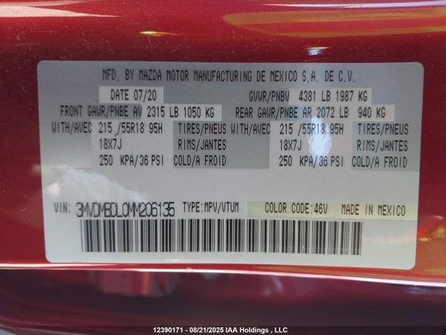 Mazda py 2021 3MVDMBDL0MM206135 Image 19