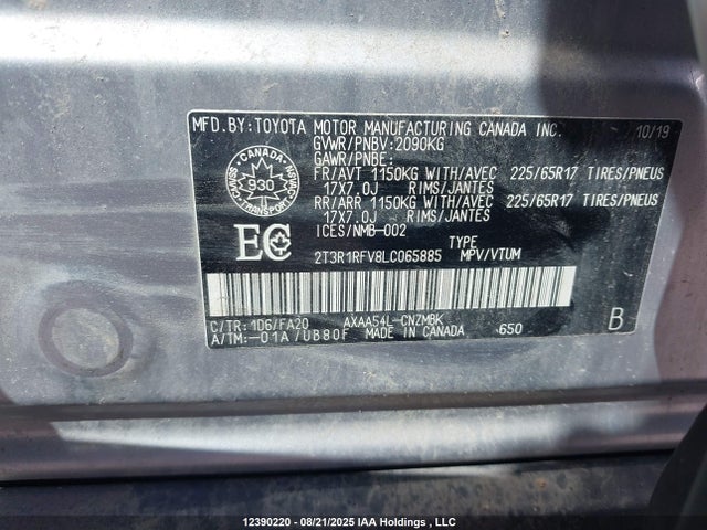 Toyota a25a-fks 2020 2T3R1RFV8LC065885 Image 9