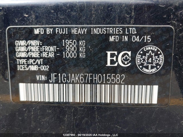 JF1GJAK67FH015582 Subaru 2.0l na