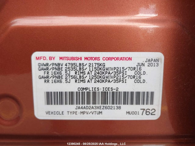 JA4AD2A3XEZ602138 Mitsubishi mivec