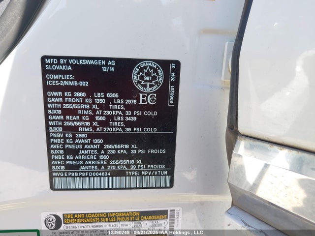 WVGEP9BP8FD004634 Volkswagen 2015