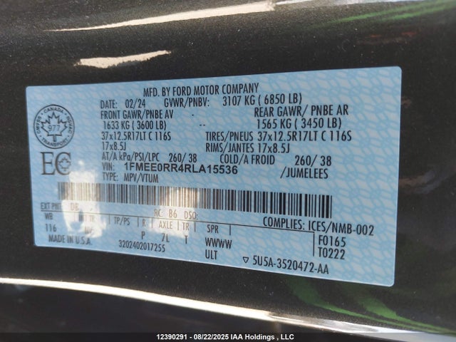 1FMEE0RR4RLA15536 Ford ecoboost
