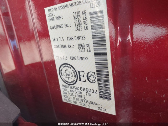 5N1AT3BB5MC686032 Nissan Rogue