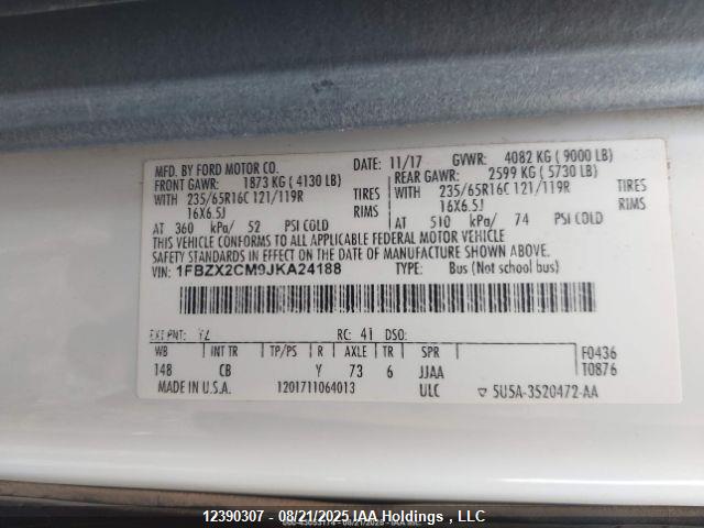 1FBZX2CM9JKA24188 Ford 2018