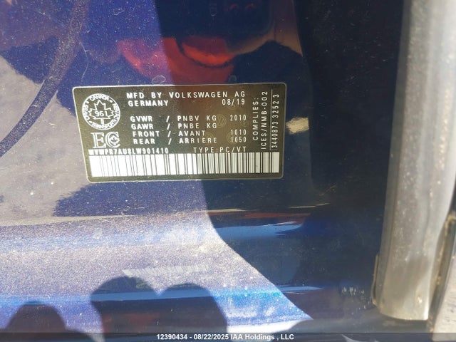 WVWPR7AU8LW901410 Volkswagen 2020