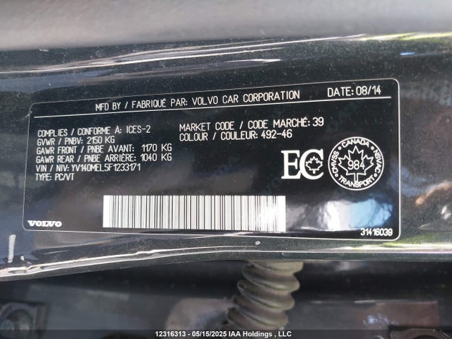 YV140MEL5F1233171 Volvo b4204t11
