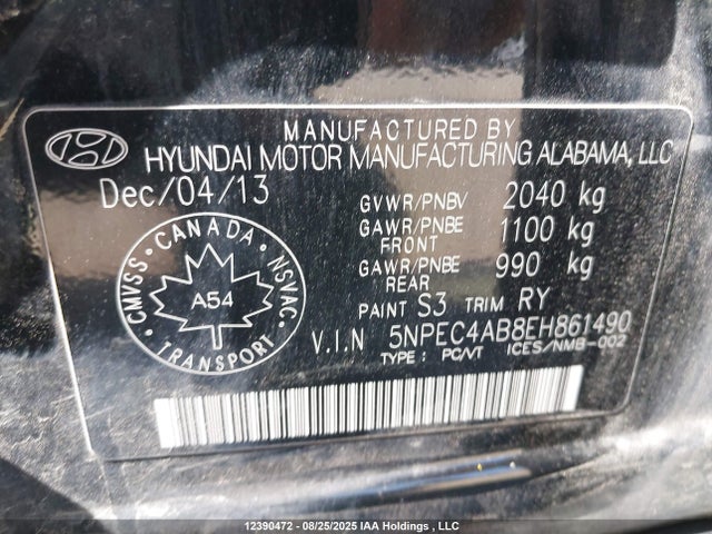 Hyundai theta ii 2014 5NPEC4AB8EH861490 Image 9