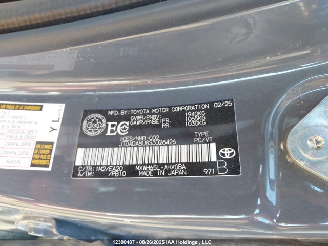JTDADABU8S3026426 Toyota m20a-fxs