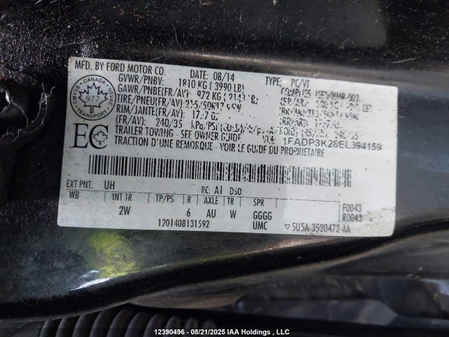 1FADP3K28EL394159 Ford 2014