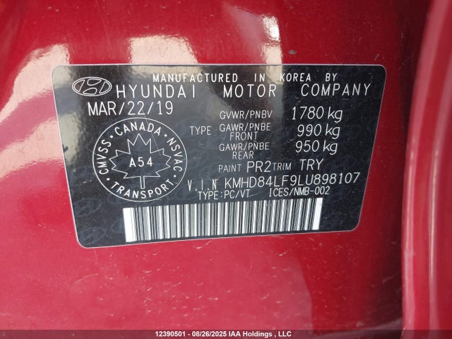 Hyundai mpi nu 2020 KMHD84LF9LU898107 Image 19