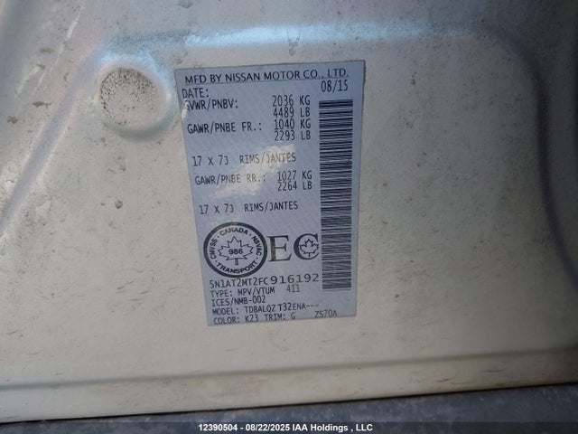 Nissan Rogue 2015 5N1AT2MT2FC916192 Image 18