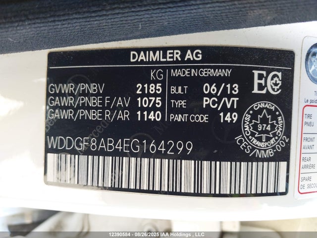 Mercedes-Benz 2014 2014 WDDGF8AB4EG164299 Image 9