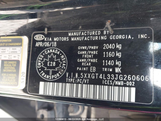 5XXGT4L33JG260606 KIA gdi