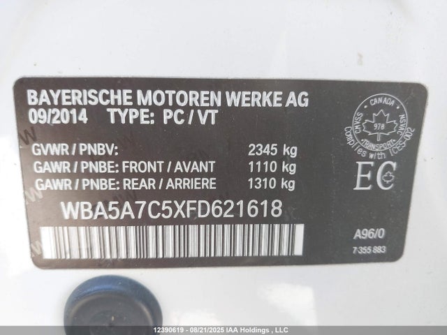 BMW 528I 2015 WBA5A7C5XFD621618 Image 9