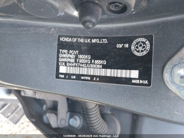 SHHFK7H42JU306364 Honda l15ba