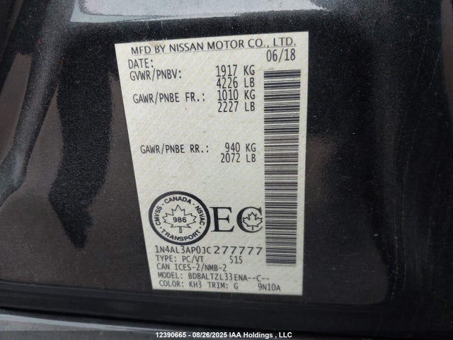 1N4AL3AP0JC277777 Nissan Altima