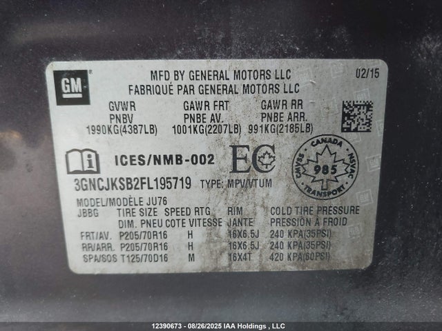 3GNCJKSB2FL195719 Chevrolet LUV