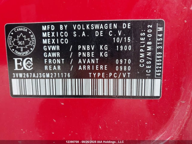 3VW267AJ3GM271176 Volkswagen Jetta