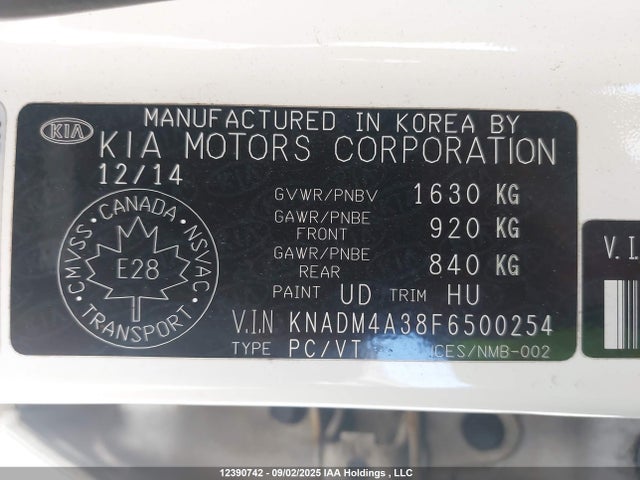 KIA dohc gamma 2015 KNADM4A38F6500254 Image 9