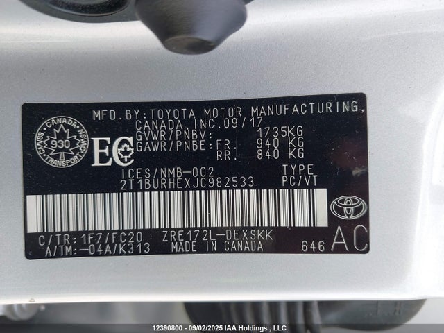 Toyota 2zr-fe 2018 2T1BURHEXJC982533 Image 19