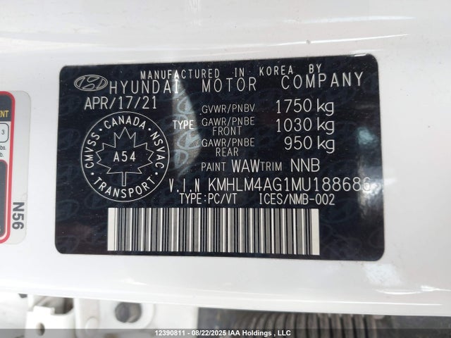 KMHLM4AG1MU188686 Hyundai mpi nu pe