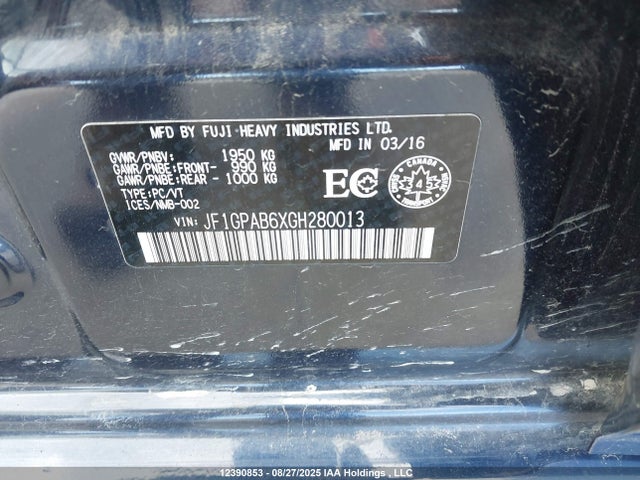 JF1GPAB6XGH280013 Subaru 2.0l na