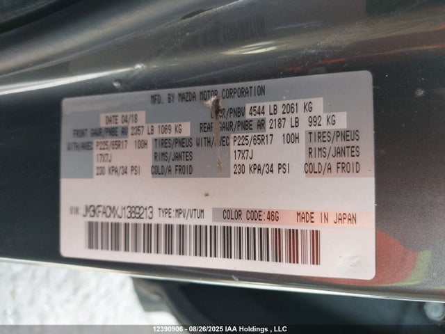 JM3KFACMXJ1389213 Mazda py cylinder deactivation