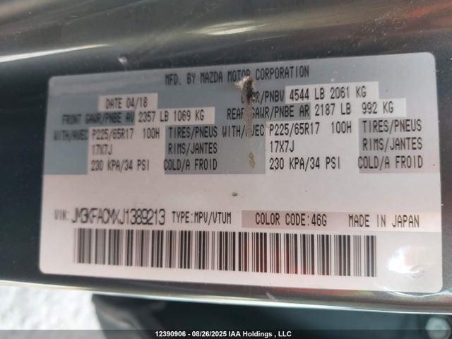 JM3KFACMXJ1389213 Mazda py cylinder deactivation