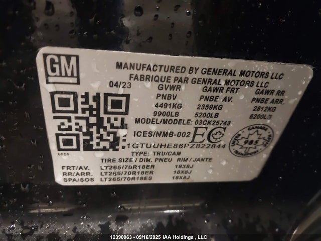 1GTUUHE86PZ822844 GMC lz0