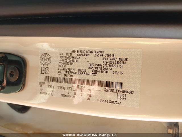 1FTFW3L8XRFB26727 Ford gtdi