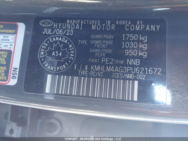 KMHLM4AG3PU621672 Hyundai Elantra Preferred Ivt With Tech Package