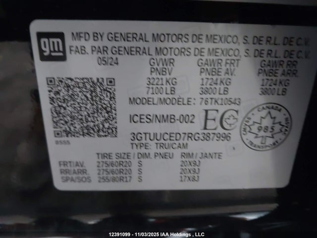 3GTUUCED7RG387996 GMC SIERRA 1500