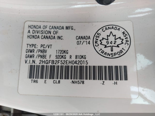 Honda r18z1 2014 2HGFB2F52EH042015 Image 18