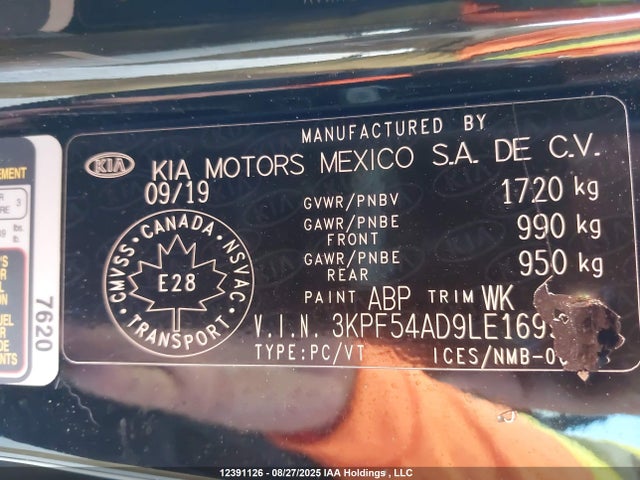 KIA mpi nu 2020 3KPF54AD9LE169949 Image 9