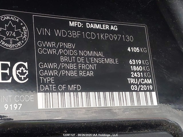 WD3BF1CD1KP097130 Mercedes-Benz om 642 with brake assist