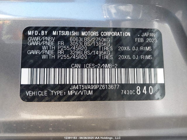 JA4T5VA99PZ613677 Mitsubishi s91-ya1