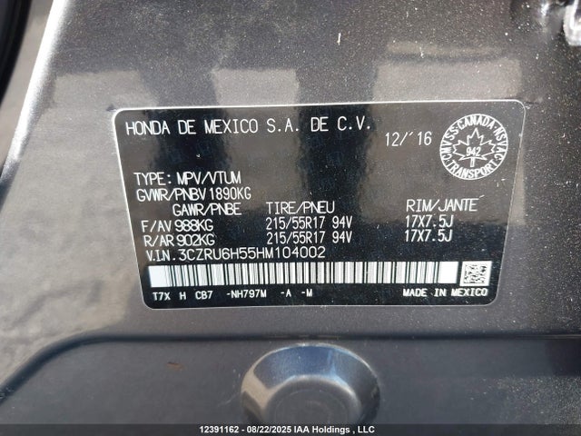 3CZRU6H55HM104002 Honda r18z9