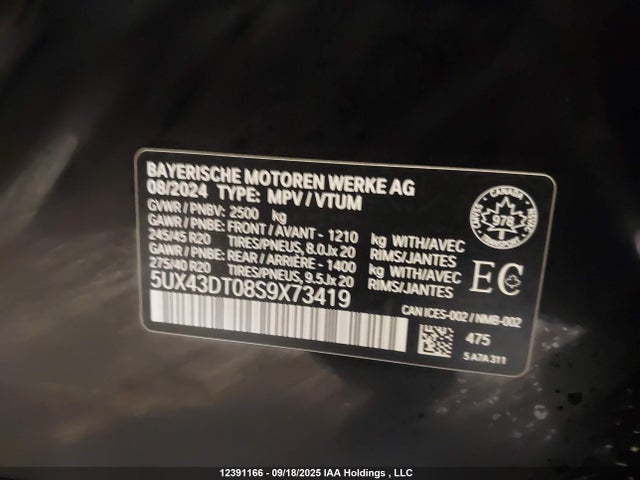 5UX43DT08S9X73419 BMW X4