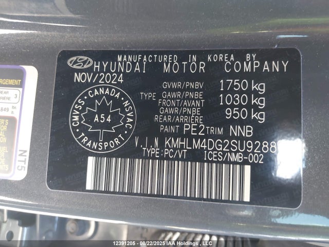 Hyundai mpi nu pe 2025 KMHLM4DG2SU928836 Image 9