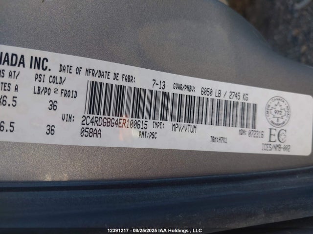 Dodge Grand Caravan 2014 2C4RDGBG4ER100615 Image 9
