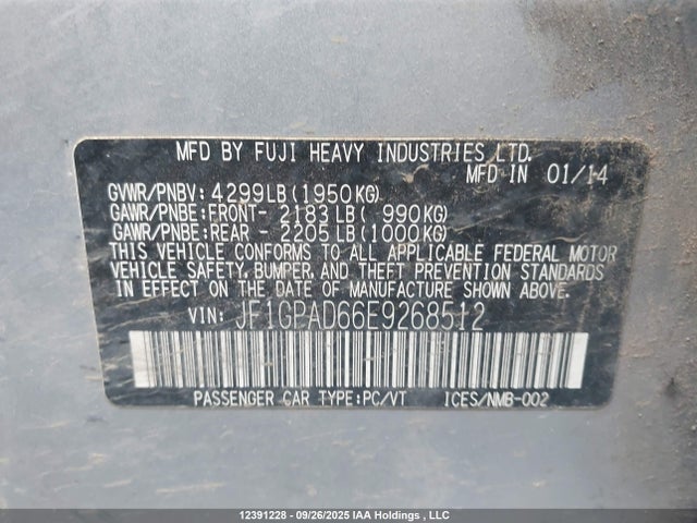 JF1GPAD66E9268512 Subaru Impreza