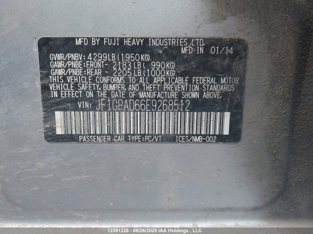 JF1GPAD66E9268512 Subaru Impreza