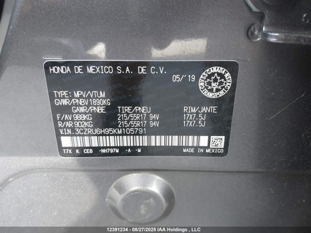 3CZRU6H95KM105791 Honda r18z9