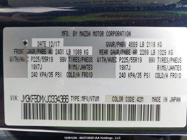 JM3KFBDMXJ0334366 Mazda py cylinder deactivation